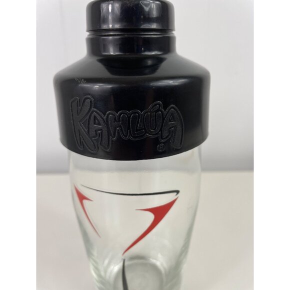 Kahlua Cocktail Shaker Glass With Black Plastic Lid & Martini Design - Picture 2 of 10